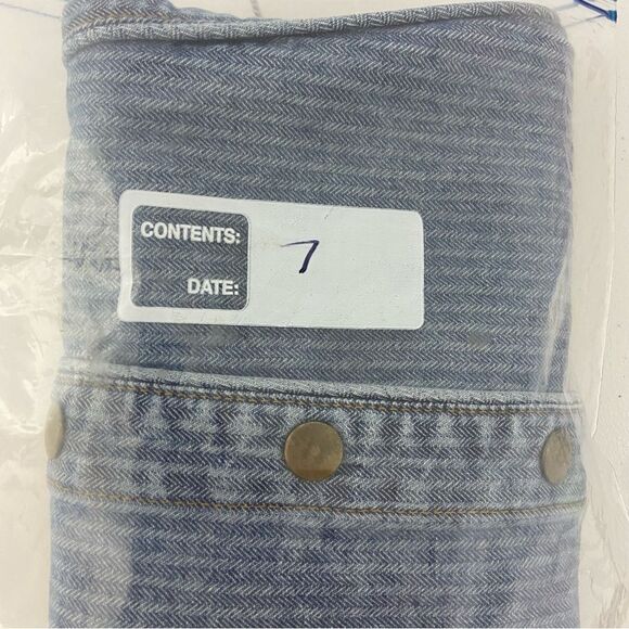 Vtg 90s Y2K  Womens Denim Midi Skirt Size 4 Buttoned Down Striped Hippie Western - Picture 13 of 14